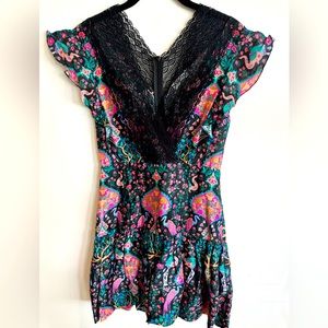 Sandro dress with black lace detail